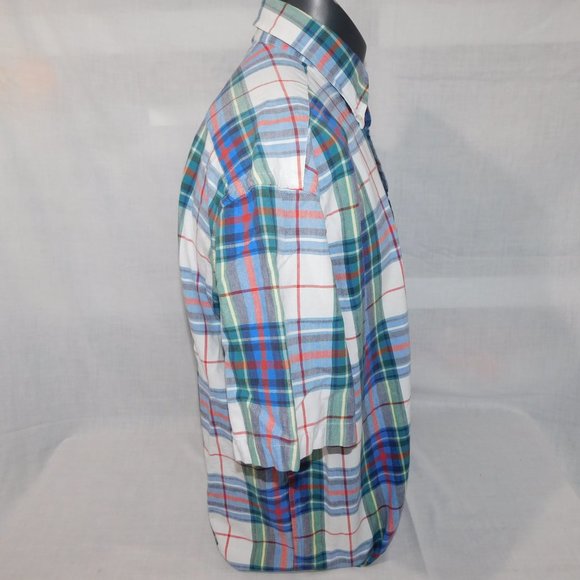 Vintage 90s Tommy Hilfiger Mens L Plaid Button Front Short Sleeve Shirt - Picture 7 of 10